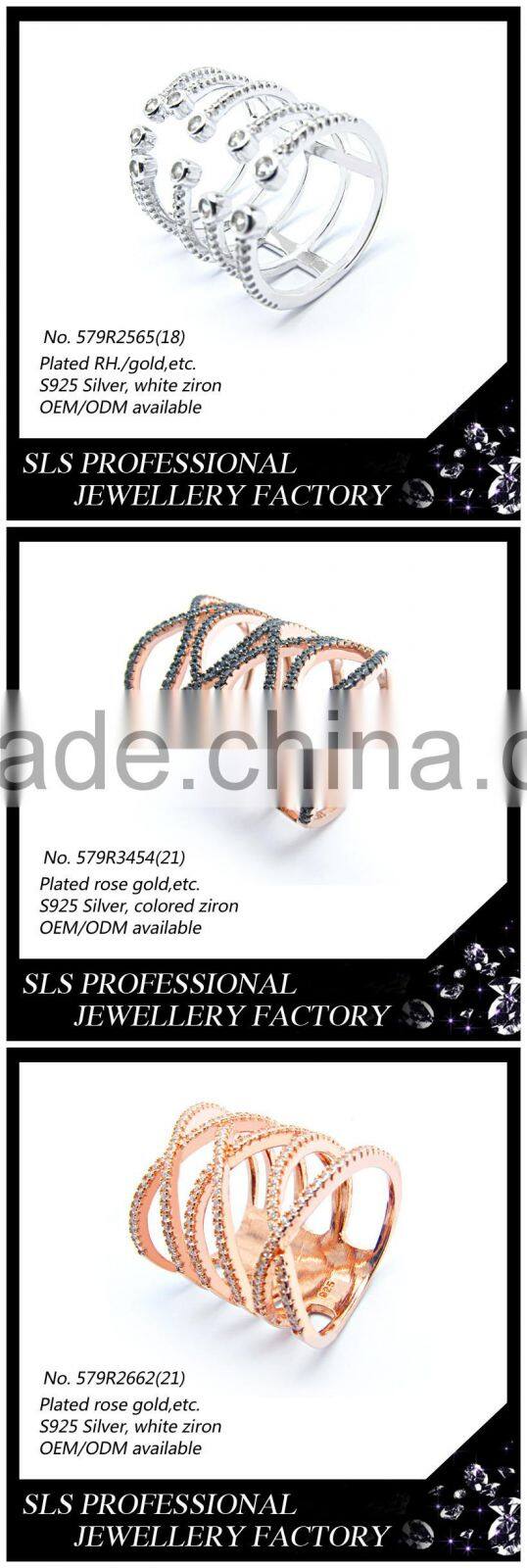 Shengleishi jewelry wholesale 925 silver material rose gold plated micro zirconia ring