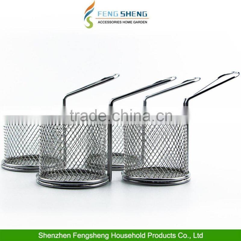 Mini Chrome Chip Fryer Serving Food Presentation Basket by Kitchen Stars