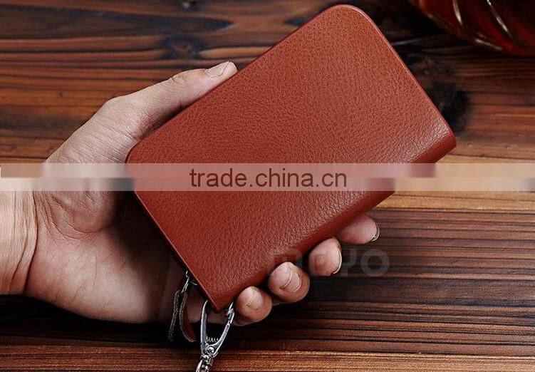 Wholesale money pocket leather key pouch for lady shopping