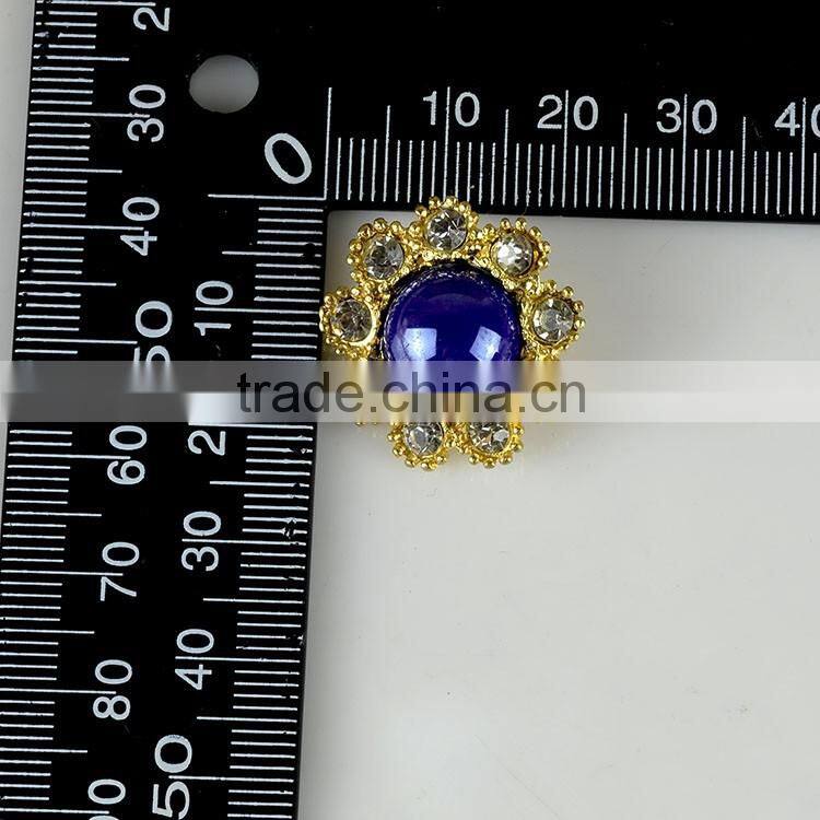 Sapphire Gem Brooch Pin with Rhinestone, Sapphire Crystal Pin Brooch with Gem, Sapphire Round Brooch Pin for wedding design