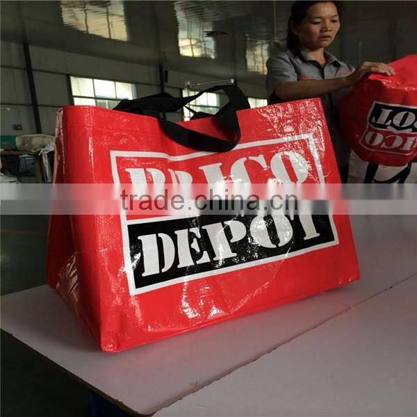 2015 recycled laminated pp woven bag with customized logo