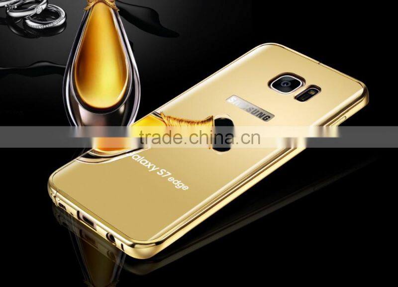 Original KXX with Mirror Case for Samsung S7 edge KXX Luxury Stainless steel frame Acrylic backplane Cover MT-5581