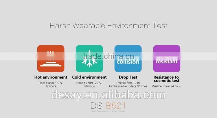 Desay Multi-function Pedometer Call/SMS DS-B521 Smart Band with Heart Rate for iOS 7.1 + Android 4.3 +