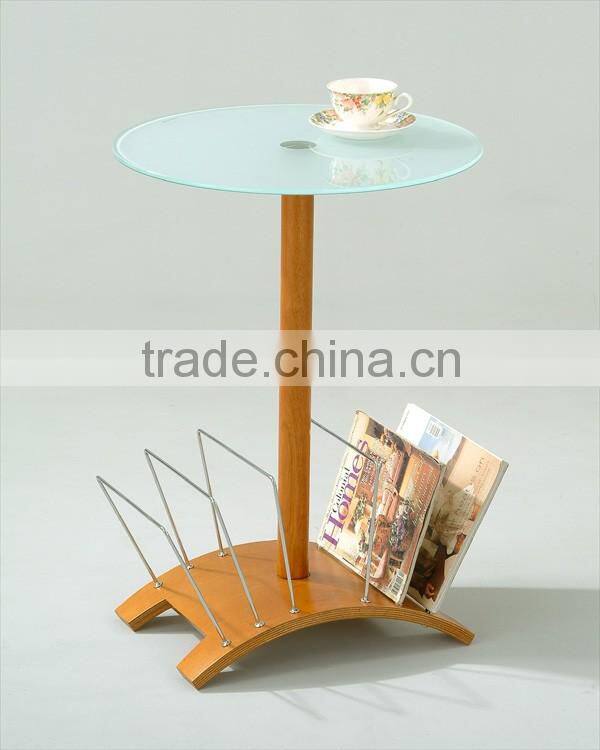 Office Magazine Rack /Wood Glass Magazine Rack