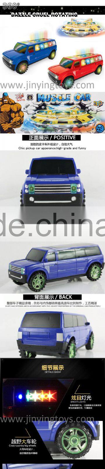 Funny 360 rotate battery operated music car toys for kids