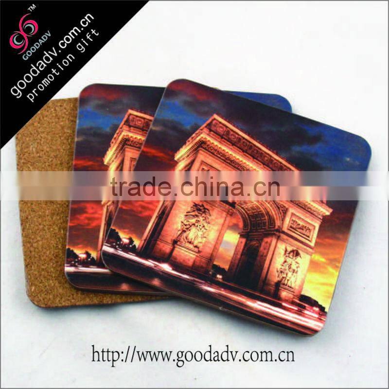 Alibaba China manufacturer promotional blank wood MDF cork board coaster