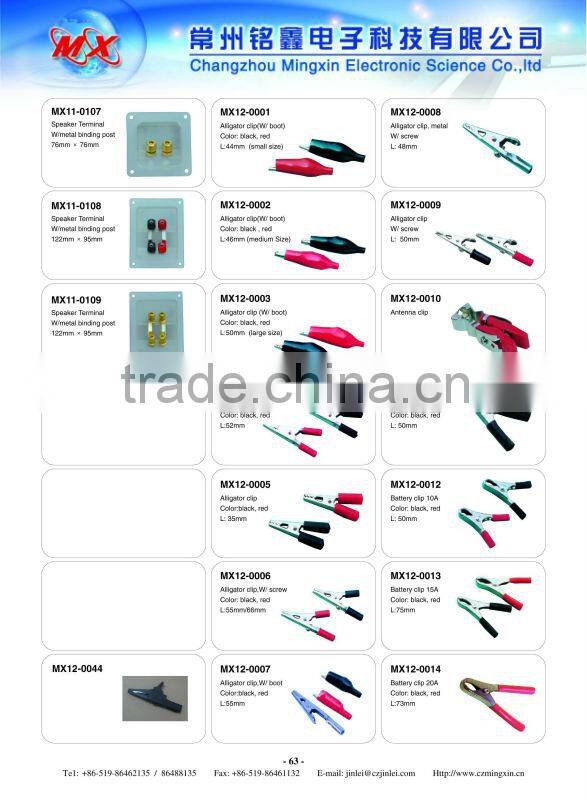 High speed 12A alligator clip,with optional cables