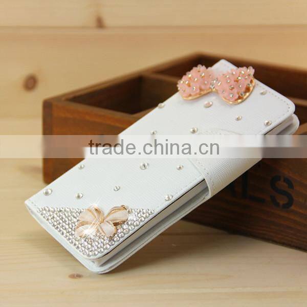 New Fashion Handmade Luxury Wallet For iPhone6 Leather Case Flip Diamond Covers