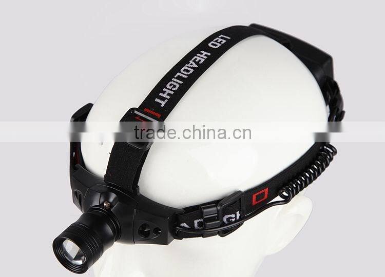 Hunting night fishing camping mini zoomable rechargeable LED headlight