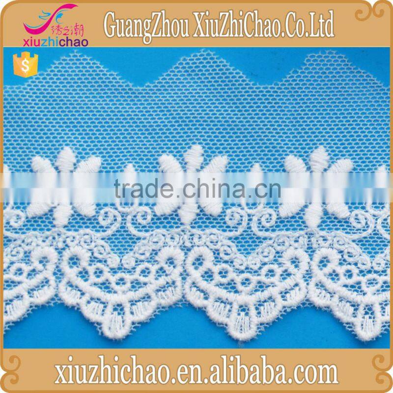 GF9847 wholesale girls dress white cotton lace trim