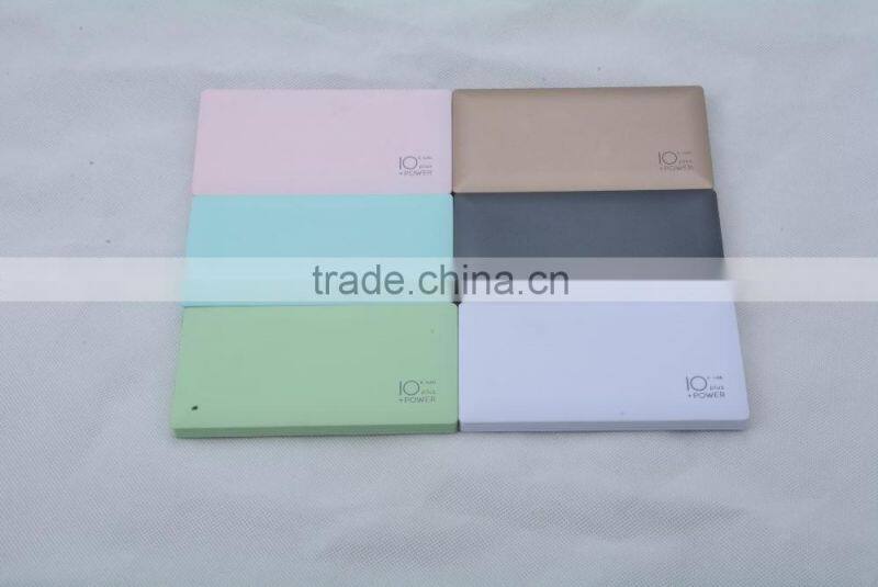 2016 new ultra slim 2 USB port 10000mah power bank