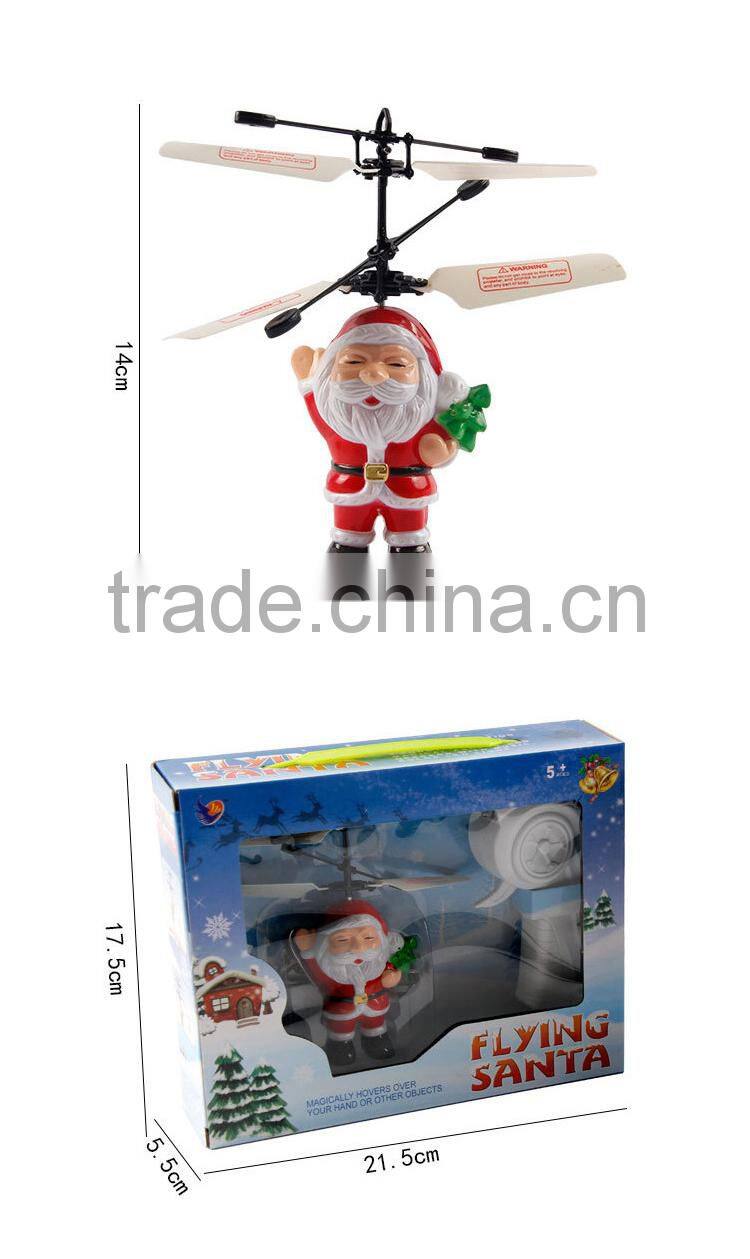 Infrared flying Santa Claus hand inductive control helicopter boys gift best toys for 2015 christmas gift in hot sale