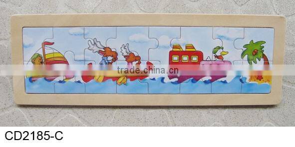 Hot sale educational wooden toys plane puzzle