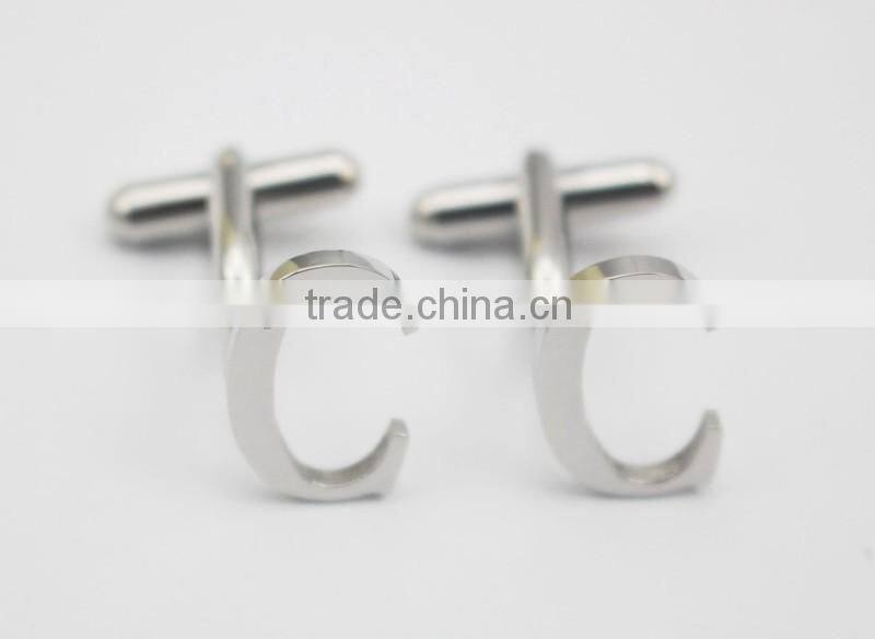English Capital Letter ABCDE Stainless Steel Wholesale Cufflink For Men