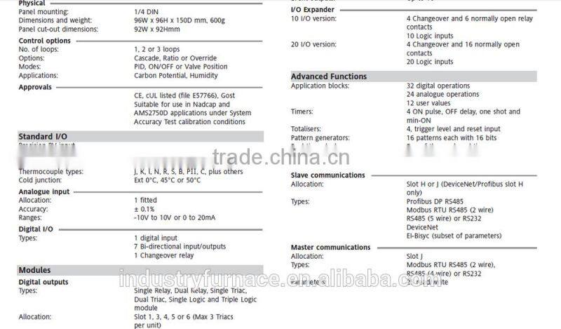 Controlled atmosphere furnace intelligent programmable controller