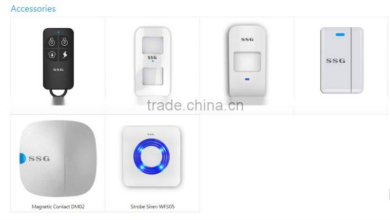 safe alarm system accessories such as remote controlers PIR motion sensors door or window sensors doorbell RFID tags