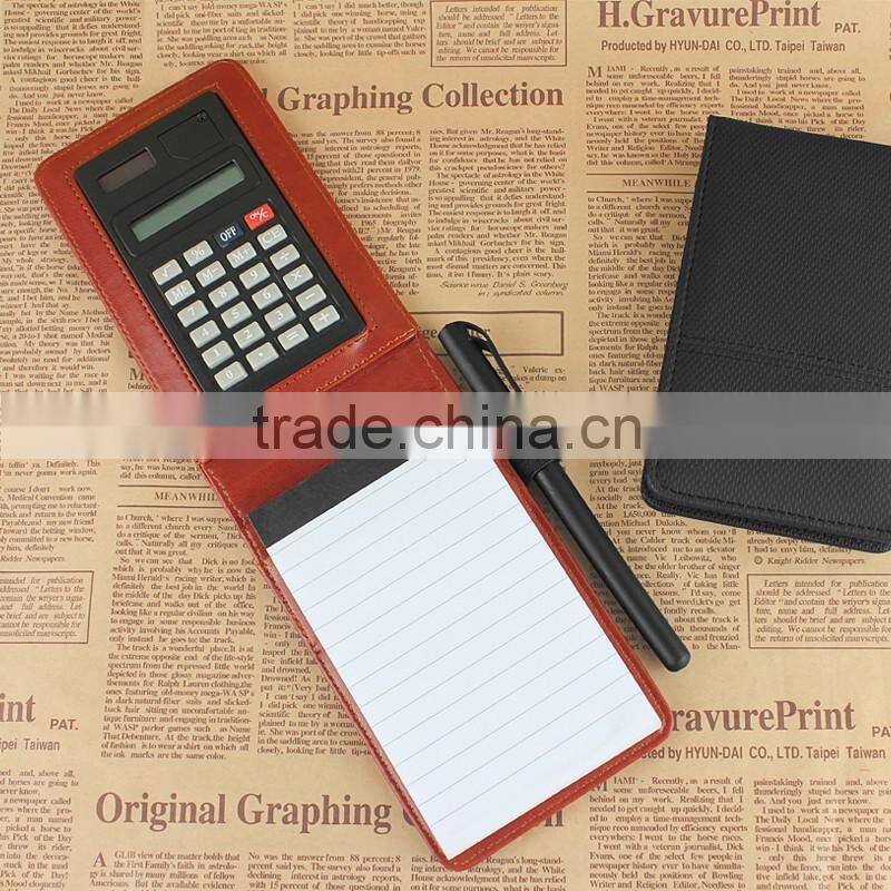 A6 pu cover calculator notebook with pen