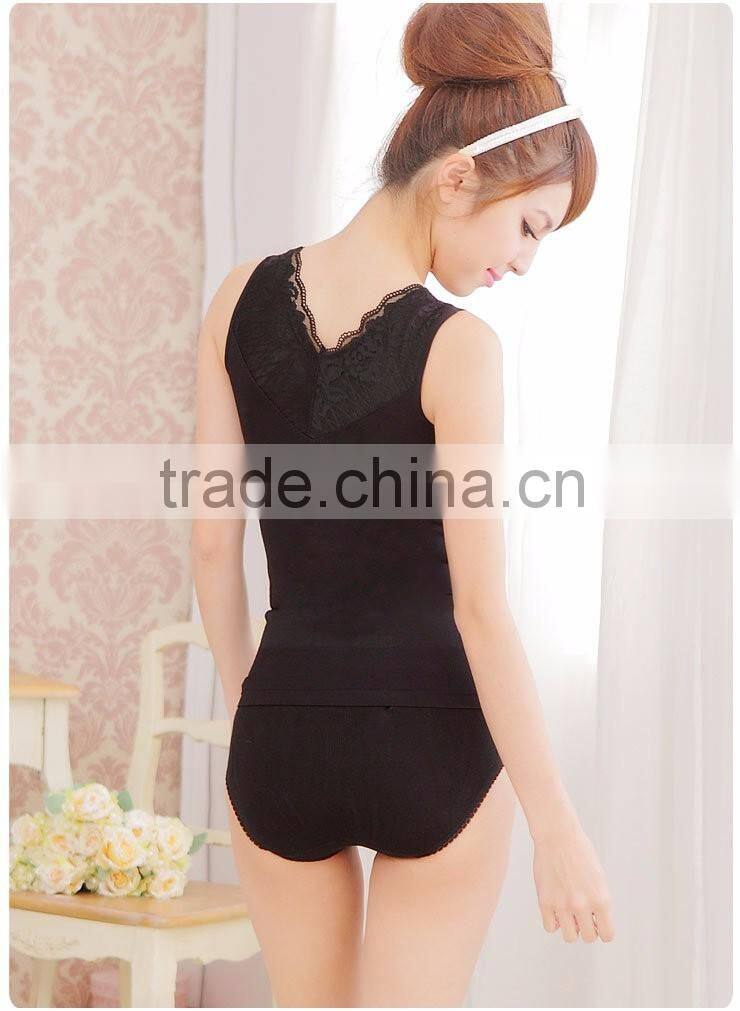 2016 New Slimming Underwear Tanktop Lace Collar Vest Ladies Abdomen Chest Supporting Corset Shapewear