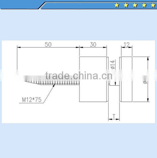 316 stainless steel glass standoff pin for 12mm glass