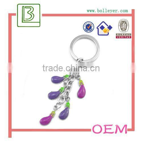 enamel tropical fruit metal keychain