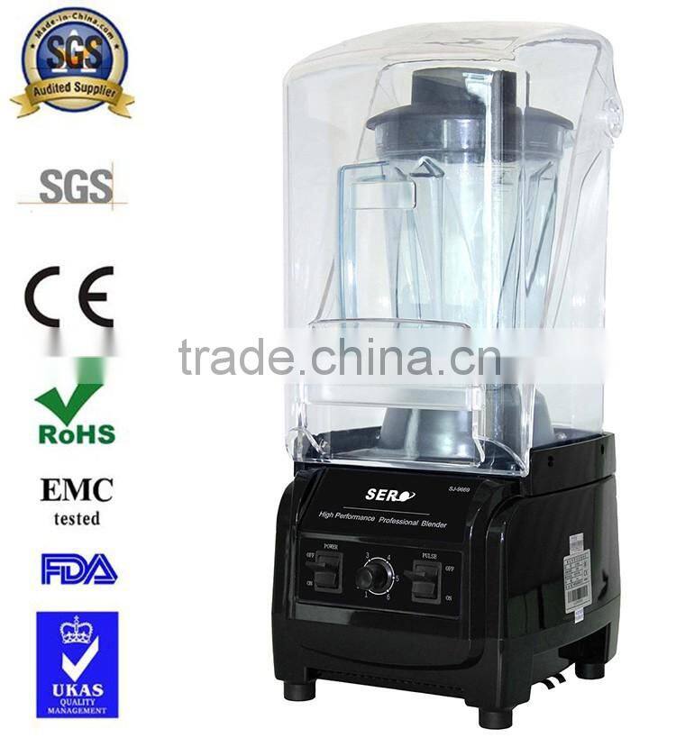 Professional 3HP Commercial smoothie blender with sound cover/ heavy duty fruit juice ice blender