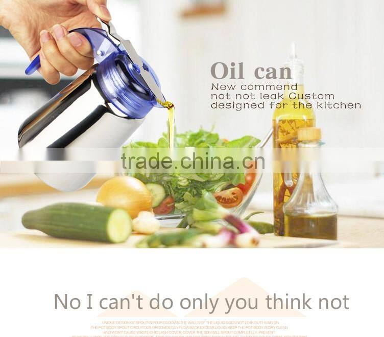 multipurpose kitchen cooking dust leak proof stainless steel oil pot/oil kettle with PP handle