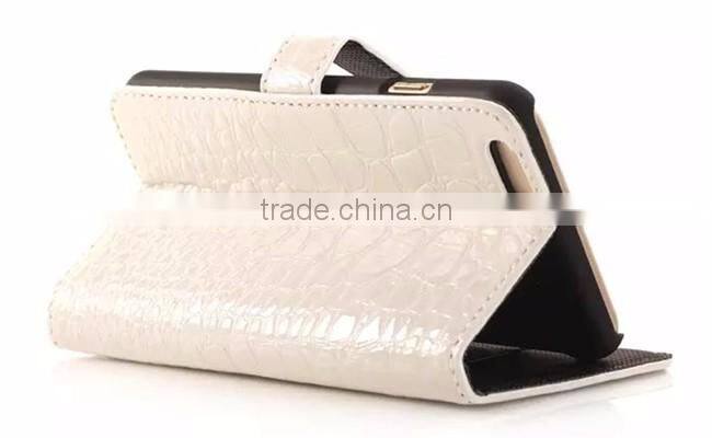 PU leather Crocodile Pattern wallet phone leather case for iphone 6