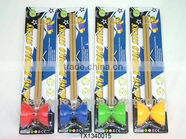 Multifunctional Children Wooden Telescopic Rod Diabolo BambooToys