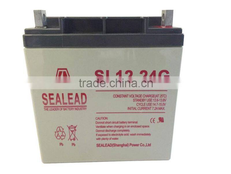 2016 china manufacturer 12v 24ah led emergency light gsm alarm system sealed lead-acid battery