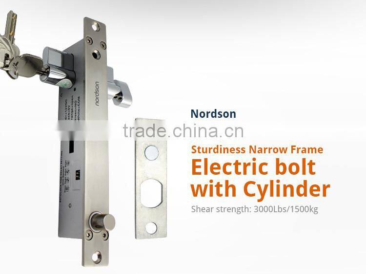 Special Design 12v or 24v electric Lock Simple Installation Electric Bolt Lock with emergency key