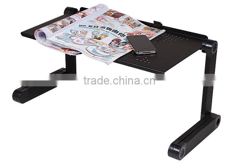360 Degree Adjustable Portable folding laptop table stand smart lapdesk vented stand bed sofa tray With mouse pad