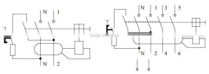 Best quality 10, 30, 100, 300, 500 ma 40a 3p+n 30ma rccb