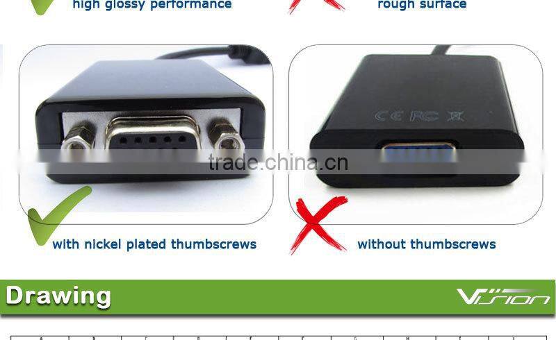 HDMI Male to VGA HD-15 15 Pin Male Adapter Cable Cord for DVD HDTV