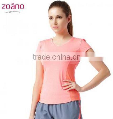 Wholesale women functional fabric sport shirts /OEM yoga wear