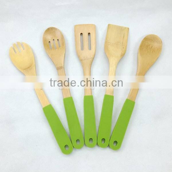 Bamboo silicone cutlery spatula utensils