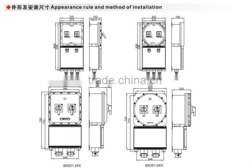 BXD51 Explosion proof power distribution box aluminum alloy enclosure