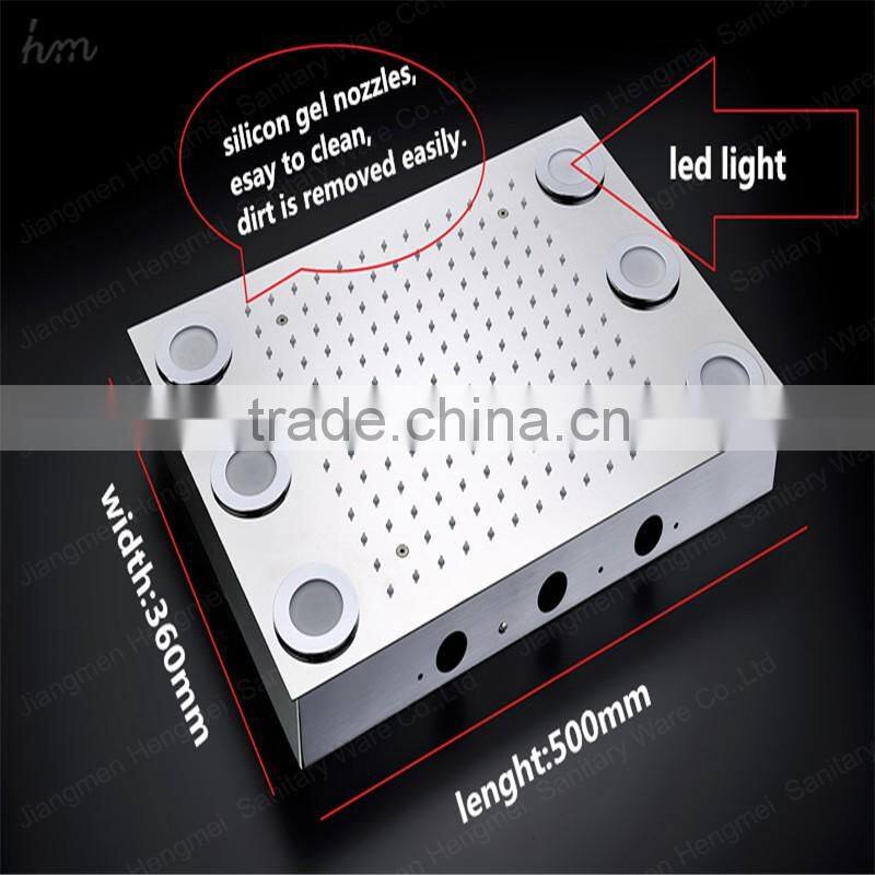 hidden mounted bath shower mixer led/rain shower faucet set for accessories with hand help shower head