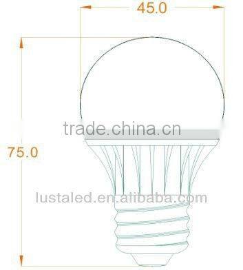 Ceramic LED Bulb 3W, 270lm, E24/E14 Base, AC 85-265V Input, Ceramic+ Glass Housing, CE Rohs Approved, 3 Years Warranty