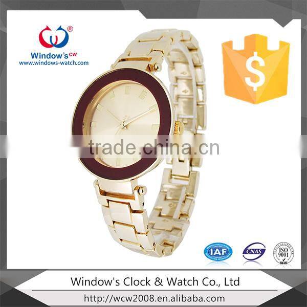 alloy ladies wrist golden luxury watch