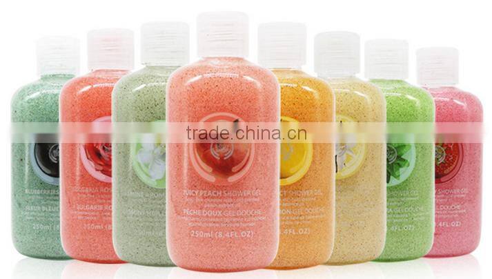 Nature extract jasmine/starwberry/lemon/blueberry/rose /pinch/aloe /vanilla Skin Whitening Shower Gel