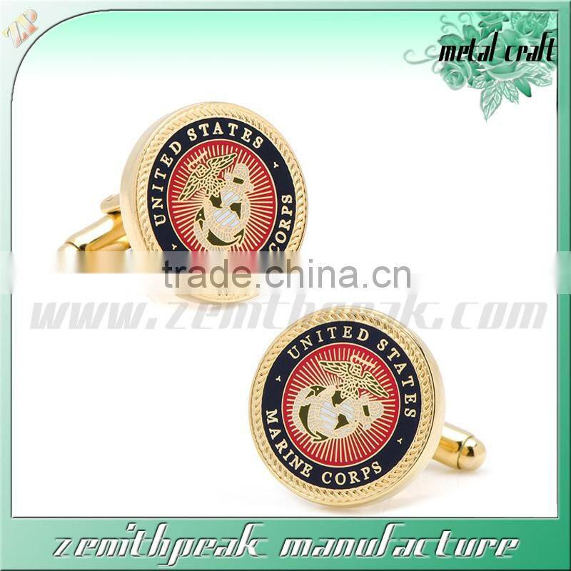 2016 Newest Design Silver Green Enamel Stainless Steel Cufflink For Men