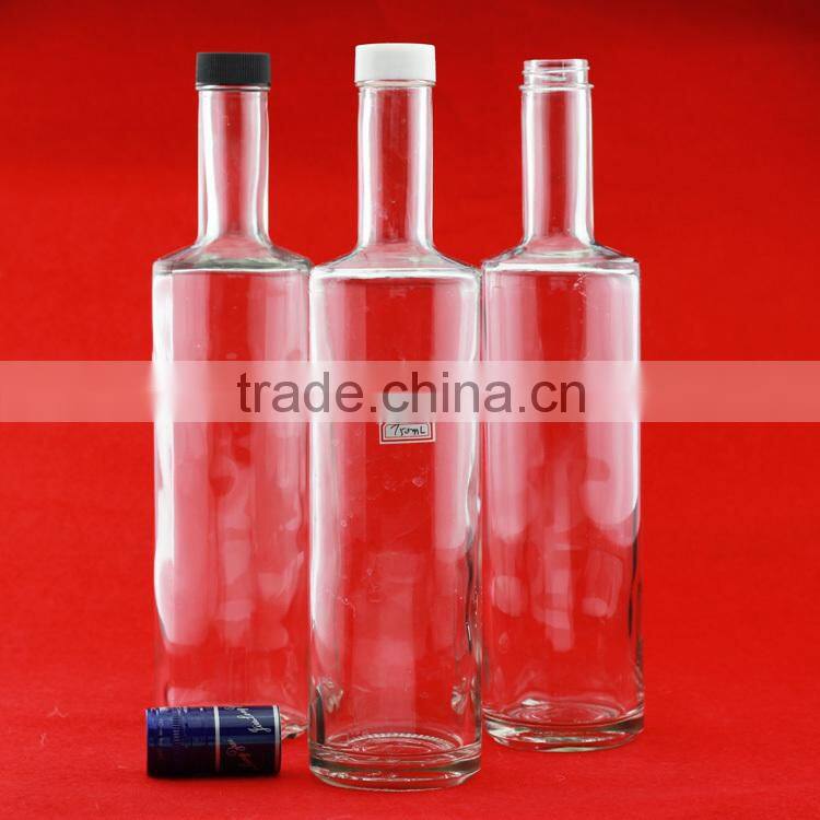 beautiful glass wine bottle rum bottle with cork screw top liquor bottle 700ml