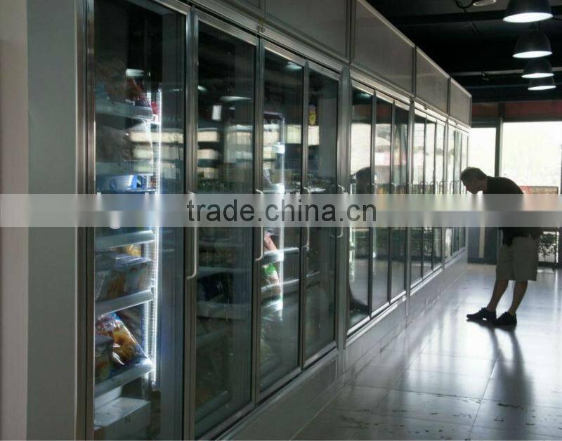 polyurethane insulated glass door freezer storage