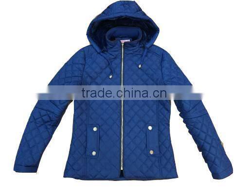 Apparel Stocks Lady Warm 75D Polyester Padded Jacket with Hoody