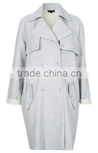 custom made women long soft bonded trench coat
