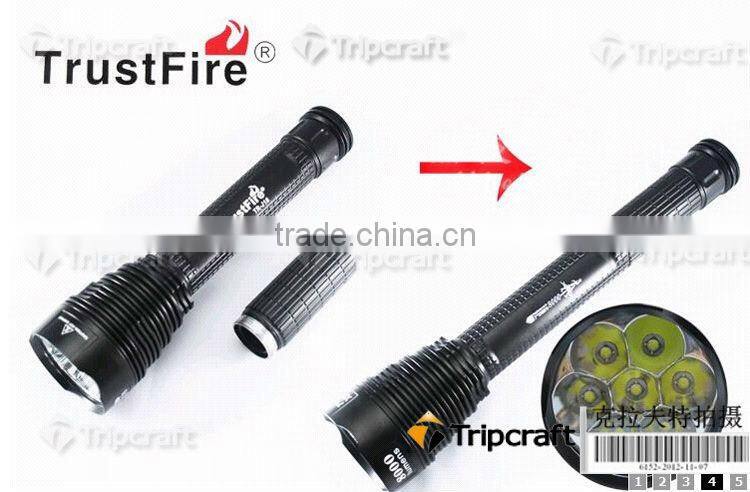 Trustfire TR-J18 Flashlight 5 Mode 8000 Lumens 7 X XM-L T6 LED by 18650 or 26650 Battery Waterproof High Power Torch