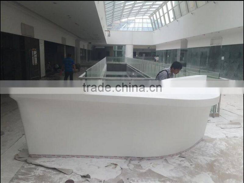 big Discount solid surface reception countertop pure acrylic solid surface countertop, artificial stone round marble countertop