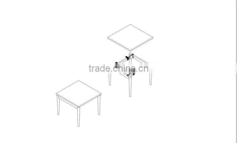 Popular melamine board steel leg Chinese tea table TE017