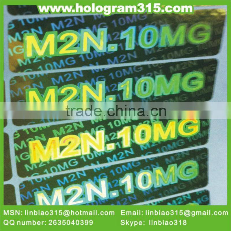 Holographic Feature and Adhesive laser Sticker label hologram printer