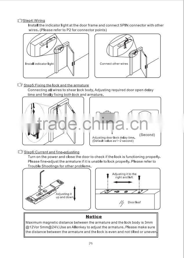 High security 1200kg Hidden Magnetic lock Shear Lock with Signal